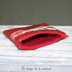 Pochette - droite - zippé - rouge simili croco fleur gris taupe beige 04