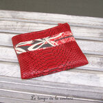 Pochette - droite - zippé - rouge simili croco fleur gris taupe beige 05