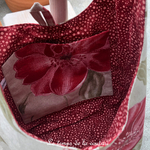 Sac - boho petit - beige vert rouge fleur pivoine - 05