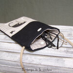 Pochette - telephone - noir beige imprimé chat 10