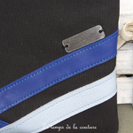 Cuir - pochette trousse - noir bleu - 05