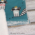 Sdb - lingette bambou - raton laveur bleu vert petrole 03