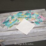 Sdb - lingette bambou - sirene poisson bleu jaune rose 01