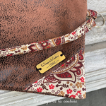 Pochette - droite - zippé - marron simili écru orange marron 03