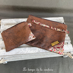 Pochette - lot - marron simili écru orange marron 03