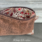 Pochette - PM - marron simili écru orange marron 03