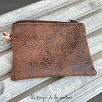 Pochette - PM - marron simili écru orange marron 04