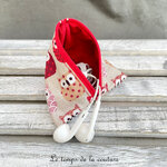 Berlingot - rouge beige bordeaux chouette hibou - 04