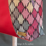 Cuir - Sac trapeze - rouge et multicolore - 06