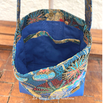 Cuir - Sac boheme - bleu fleur de lotus - 16