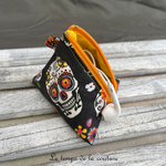 Berlingot - orange noir multicolore pirate tete de mort calavera - 01