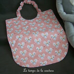 Enfant - bavoir double - blanc motif princesse souris rose saumon moutarde 02