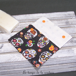 Sdb - pochette savon - noir tete de mort calaveras 02