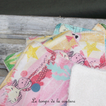 Sdb - lingette bambou - sirene poisson rose jaune bleu 02