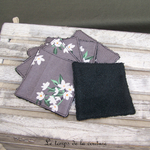 Sdb - lingette bambou noir - fleur gris blanc vert 01