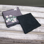 Sdb - lingette bambou noir - fleur gris blanc vert 02