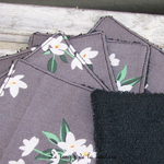 Sdb - lingette bambou noir - fleur gris blanc vert 03