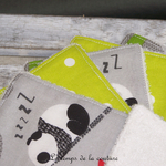 Sdb - lingette bambou écru - anis pois panda gris 03