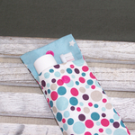 Sdb - pochette brosse a dent - rose bleu turqouise violet bulle 01