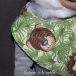Enfant - bavoir bandana - animaux jungle anis marron 11