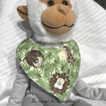 Enfant - bavoir bandana - animaux jungle anis marron 13