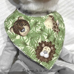 Enfant - bavoir bandana - animaux jungle anis marron 12
