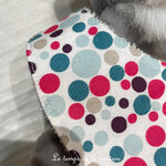 Enfant - bavoir bandana - blanc bulle rose turquoise violet - 03