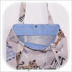 Sac tote bag - beige imp chat gris02 - GFC