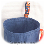 Sac - pochon - bleu orange imp renard ours04 - GFC