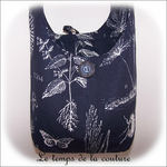 Sac boho petit - marine et blanc imp fleur et insecte04 - GFC