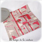 Cuisine - Sac - tarte - beige rouge taupe imprimé poule et oeuf01 - GFC