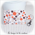 Pochette - porte clé - orange marron bulle01 - GFC