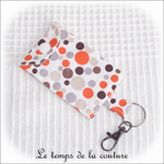 Pochette - porte clé - orange marron bulle02 - GFC