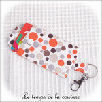 Pochette - porte clé - orange marron bulle03 - GFC