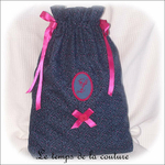 Sac linge - gris bleu et fushia br L01 - GFC