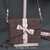 Sac - pochette - zippe - marron simili ecru rose 03