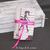 Protège livre - gris beige rose fuchsia silhouette 01