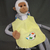Enfant - bavoir double - anis motif oiseau 01