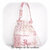 Sac - seau - écru jacquard bordeaux motif lettre01 - GFC