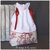Sac - pochon - rouge blanc broderie dentelle jouy31