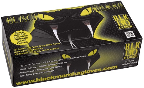 Boîte de 100 gants jetables nitriles S à XXXL - Black Mamba