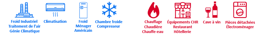 bannière froid clim pièces détachées chaudières chambre froide