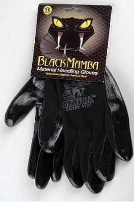 Paire de gants nylon / nitrile taille L à XL - Black Mamba