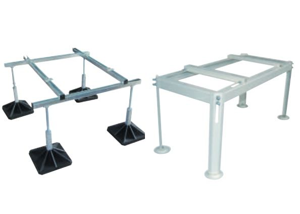 Paire De Supports Au Sol Pour Climatisation - PVC Ivoire, Longueur 450 Mm, Charge Max 210 Kg - Pour Unité Extérieure