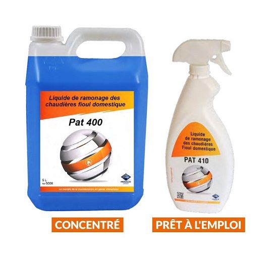 Produit liquide ramonage des chaudières PAT 400 & 410 - PROGALVA