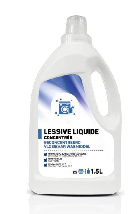 Lessive liquide concentrée blanc et couleur - 6 x bidon de 1,5L