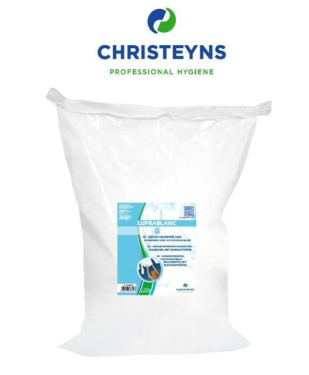 Lessive poudre sac de 10KG LUFRABLANC Christeyns DL04