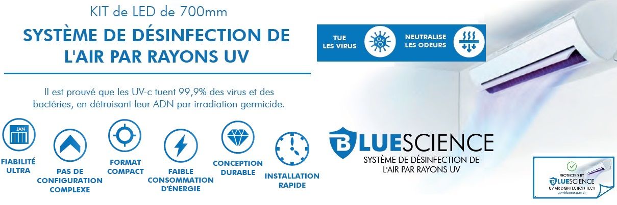 bluescience système de désinfection de l'air par rayons U.V.