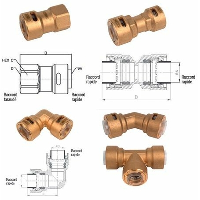 Raccords et union droit et coudée frigorifique CAÏMAN CONNECTORS