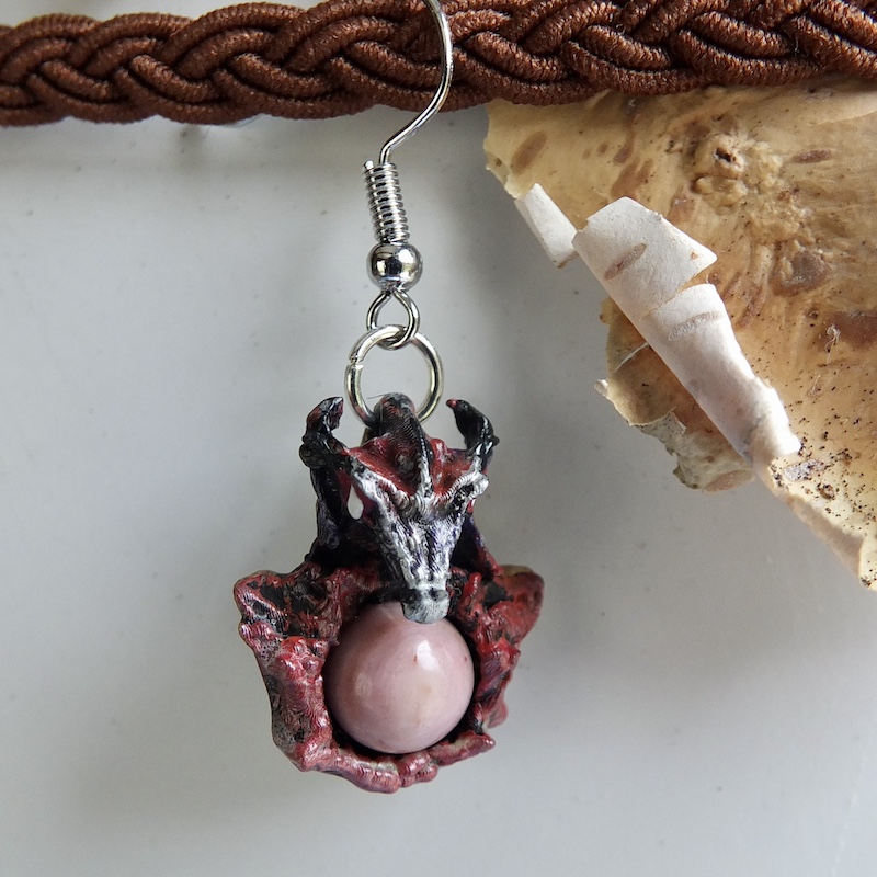 Boucles doreilles Dragons Agate du Bostwana V2 3